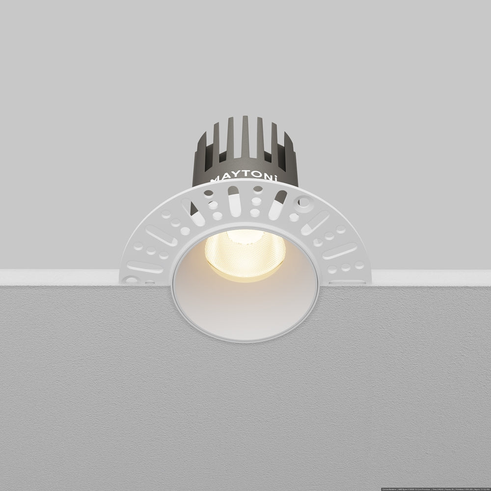 Maytoni downlight Dip LED 50° indbygget cirkulært lysarmatur, hvid