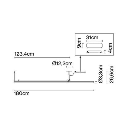 Marset Ambrosia Pro LED 120/180 lineær pendel
