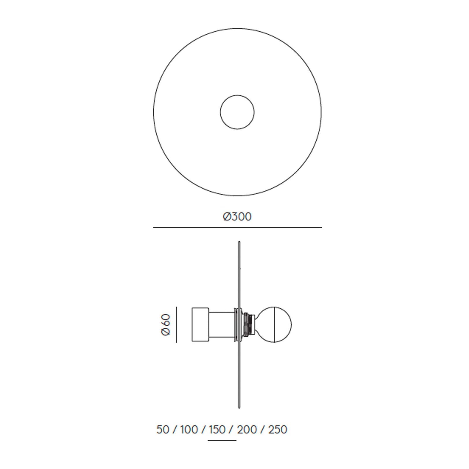 Aromas Nold E27 vægmonteret glaslampe