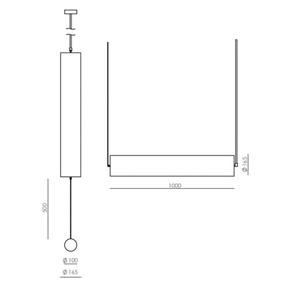 Aromas Nooi L T8 závěsné svítidlo lněné