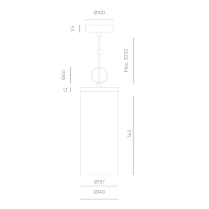 Aromas Nooi T8 závěsné svítidlo lněné