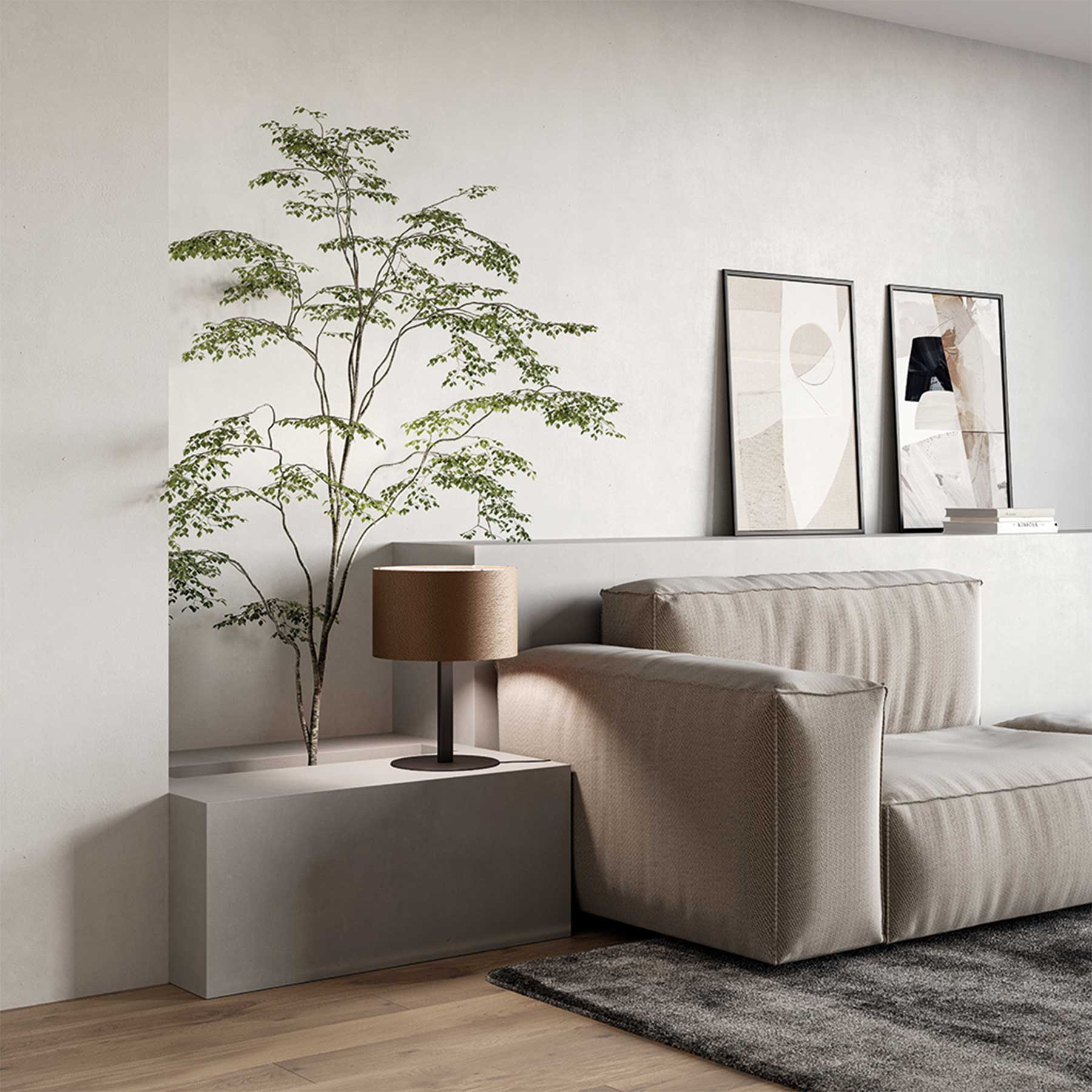 Aromas Rems E27 stolní kožené svítidlo