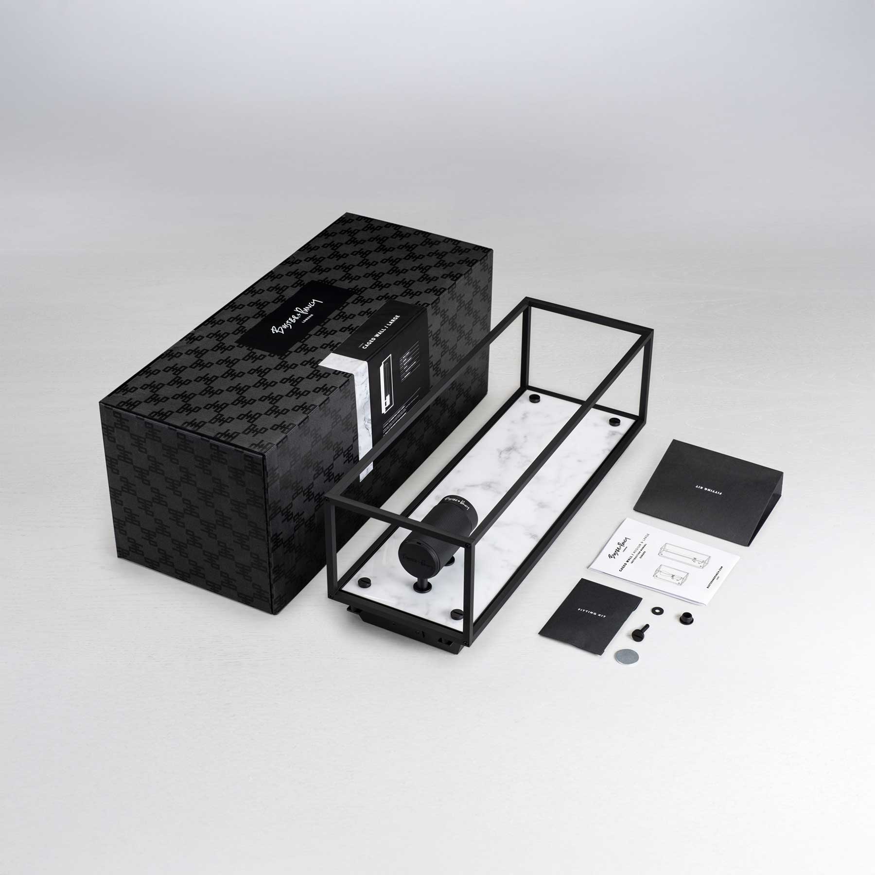 Buster & Punch E27 Caged nástěnné mramorové svítidlo