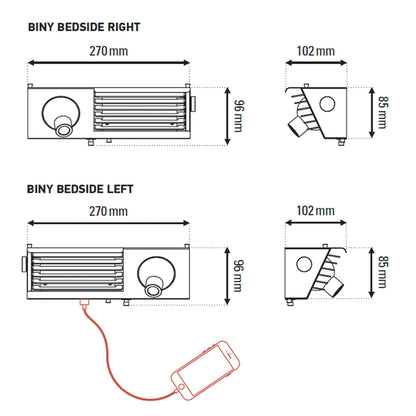 DCW éditions Biny LED nástěnné svítidlo k posteli