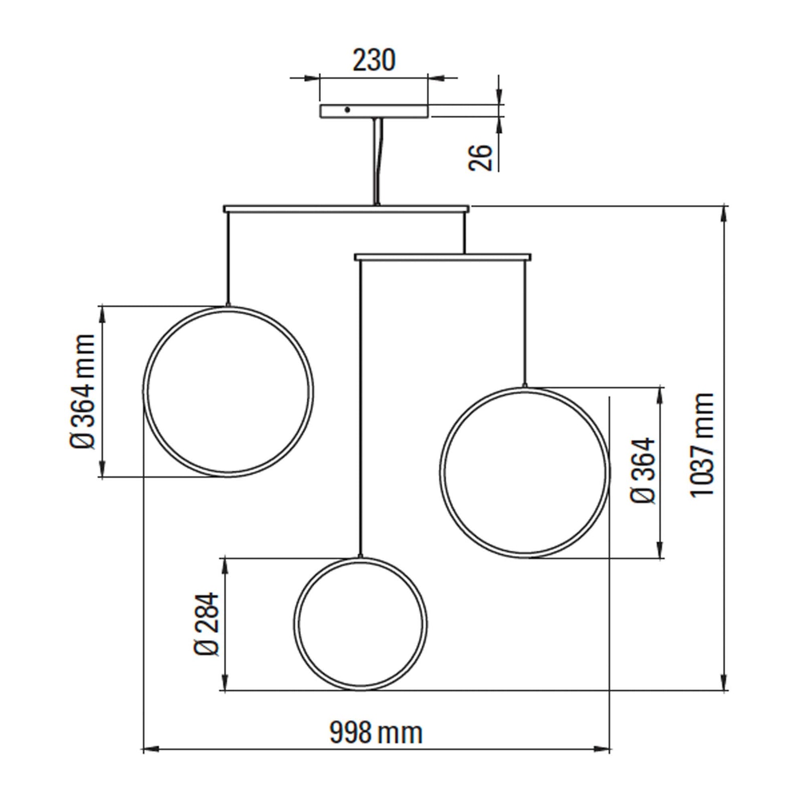 DCW éditions Focus LED pendel