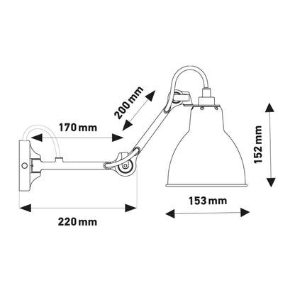 DCW éditions Lampe Gras N°204 E27 nástěnné svítidlo k posteli