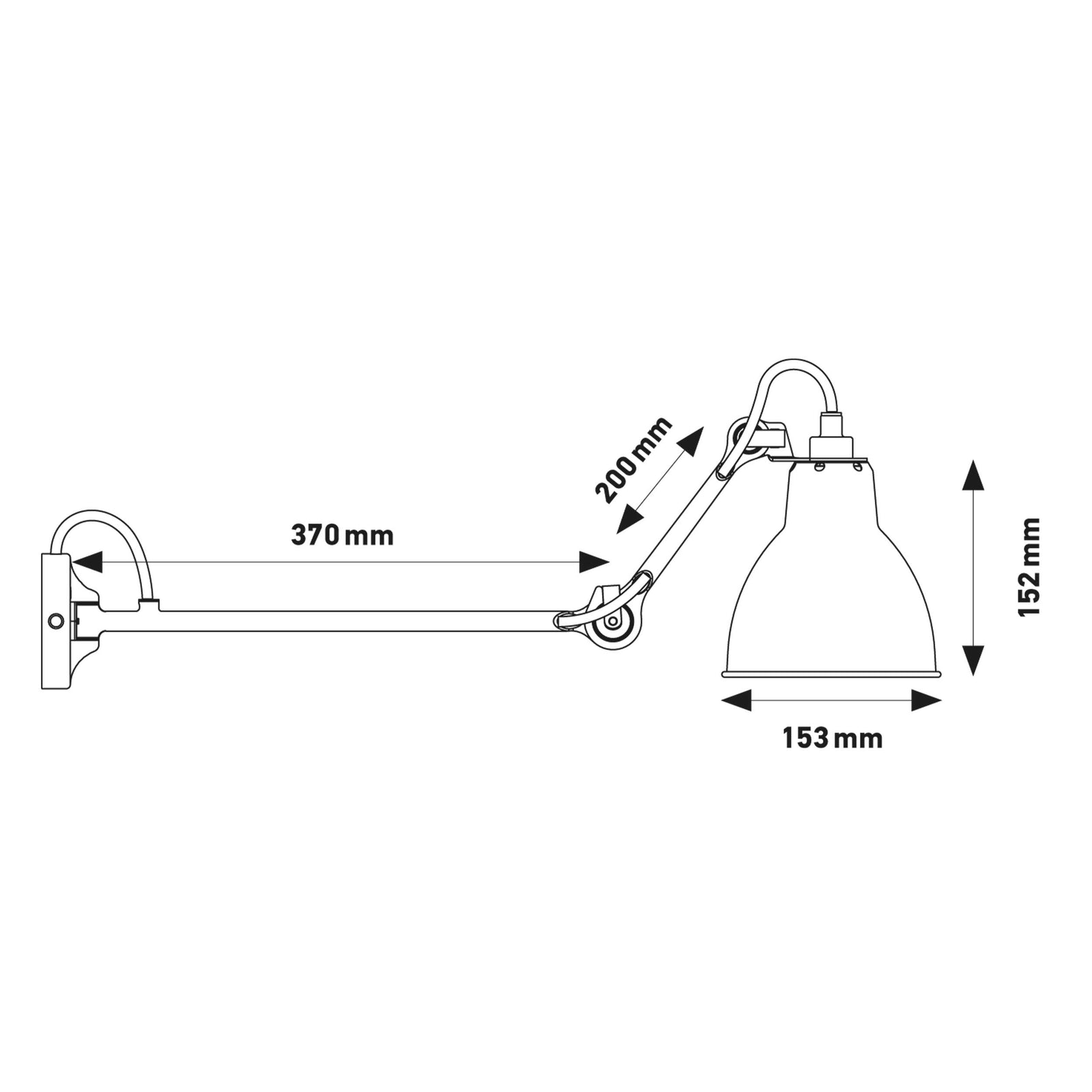 DCW éditions Lampe Gras N°204 L40 E27 væglampe