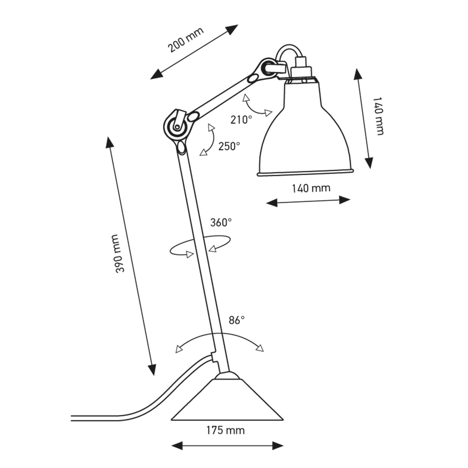 DCW éditions Lampe Gras N°205 E14 bordlampe