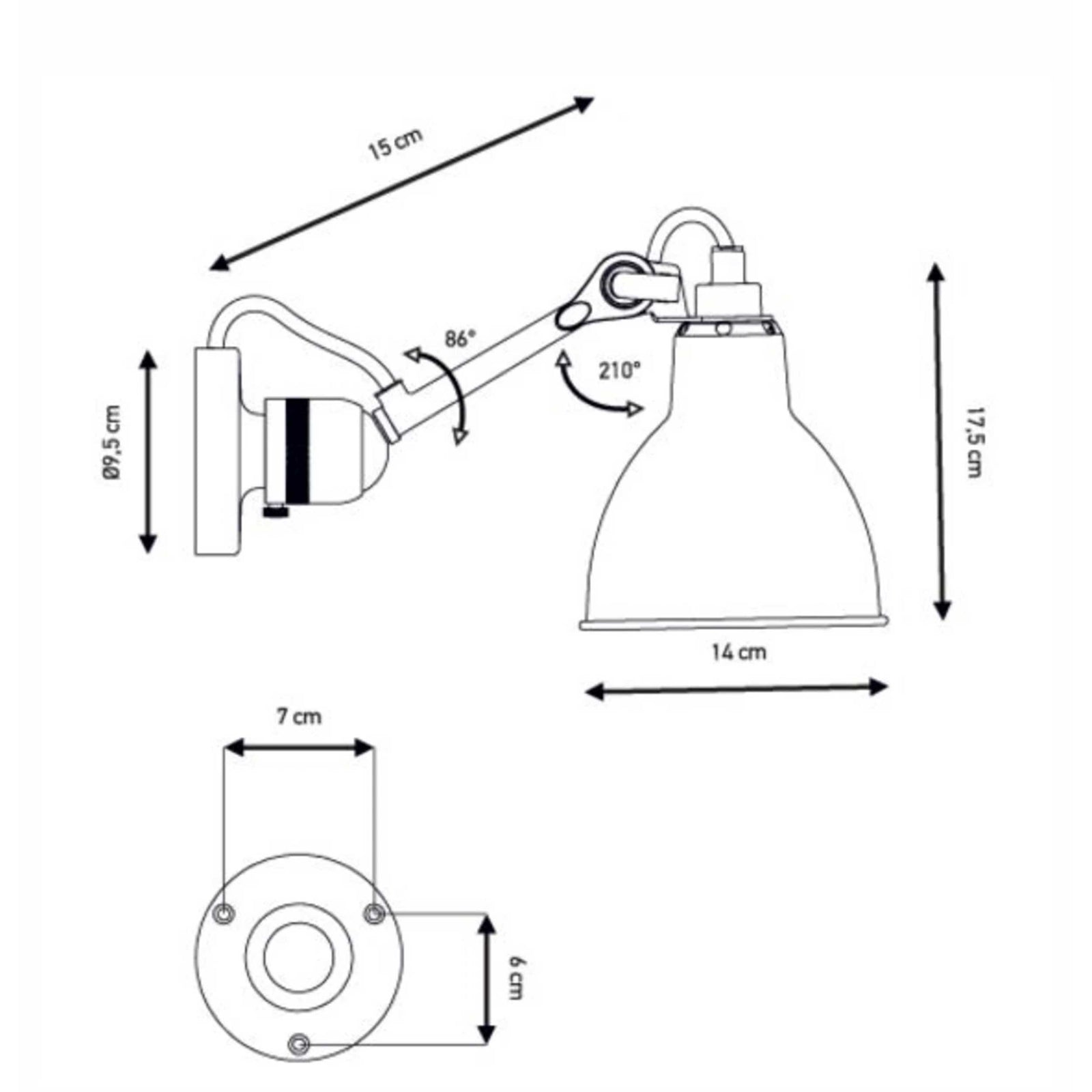 DCW éditions Lampe Gras N°304 E14 vægmonteret badeværelseslampe IP64