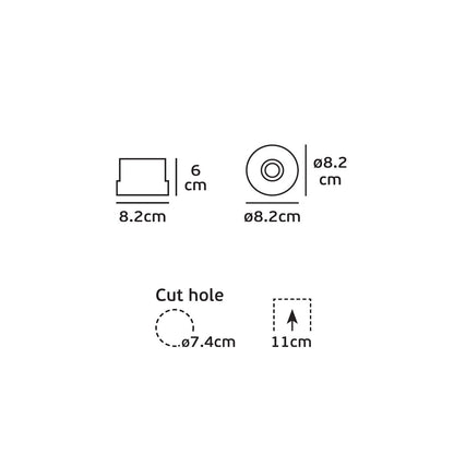 VK Light Nana GU10 indbygget spotlampe, rund