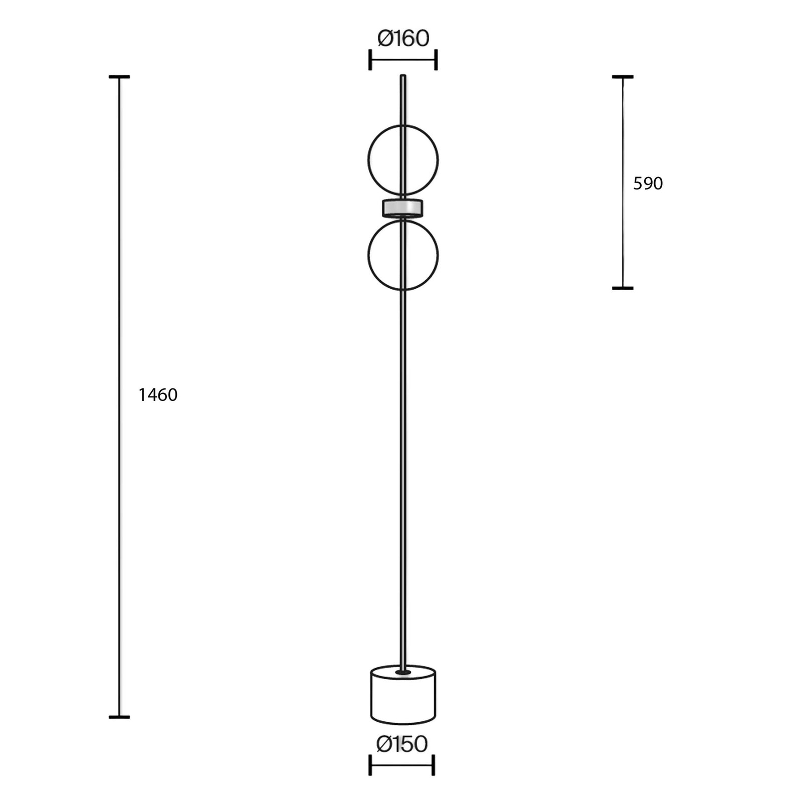 Maytoni Double Moon LED-gulvlampe
