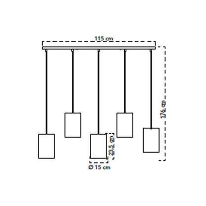Faneurope Tropikana 5xE27 závěsné svítidlo z papíru