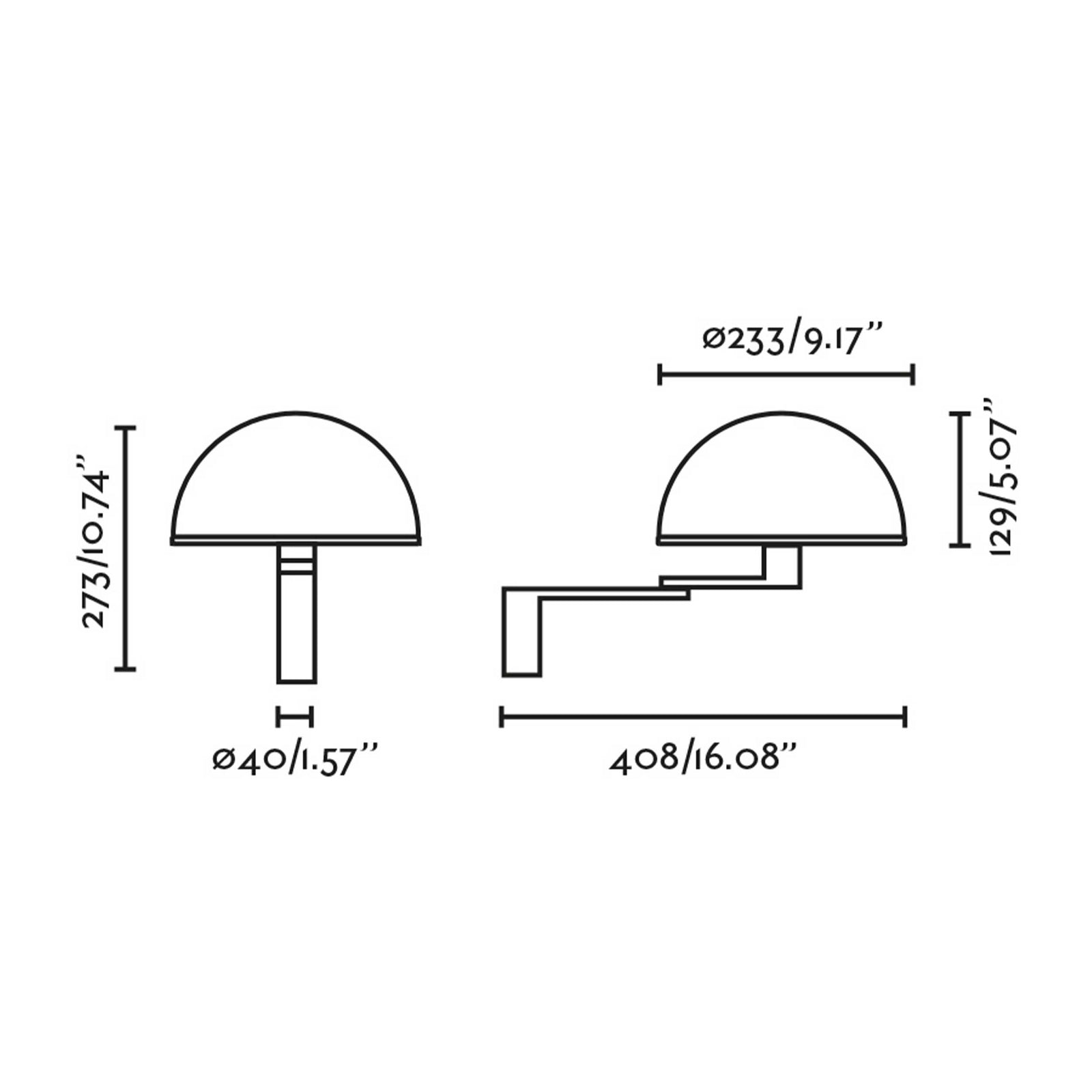 Faro Dome E27 justerbar væglampe