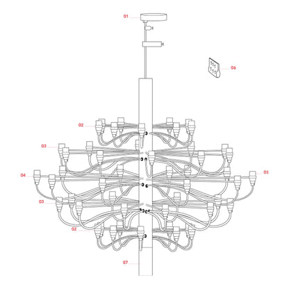 Flos 2097 E14 závěsný lustr