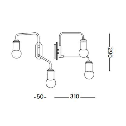 Ideal lux Triumph E27 væglampe