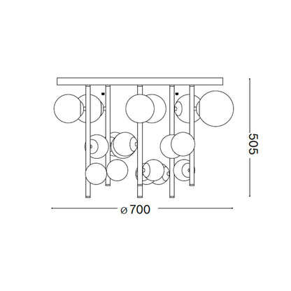 Ideal lux Perlage G9 påmonteret loftslampe