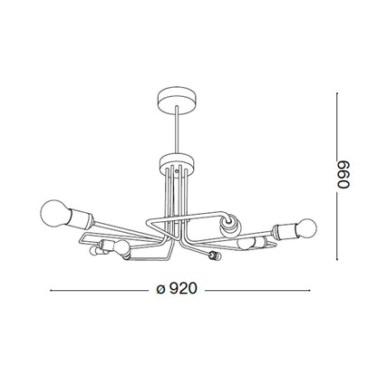 Ideal lux Triumph E27 nedhængt lineært armatur