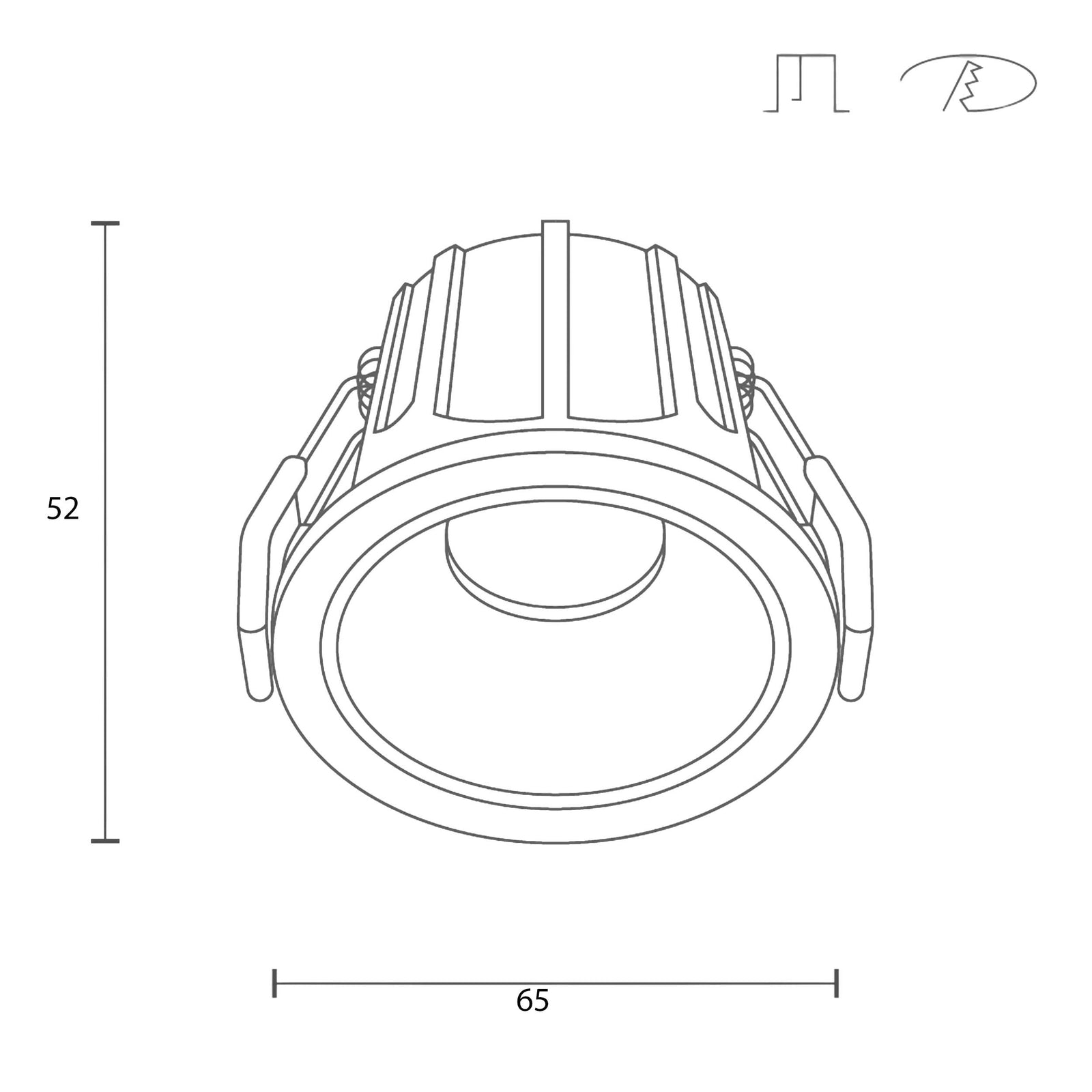 Maytoni downlight Alfa LED 36° indbygget cirkulært lysarmatur, hvid