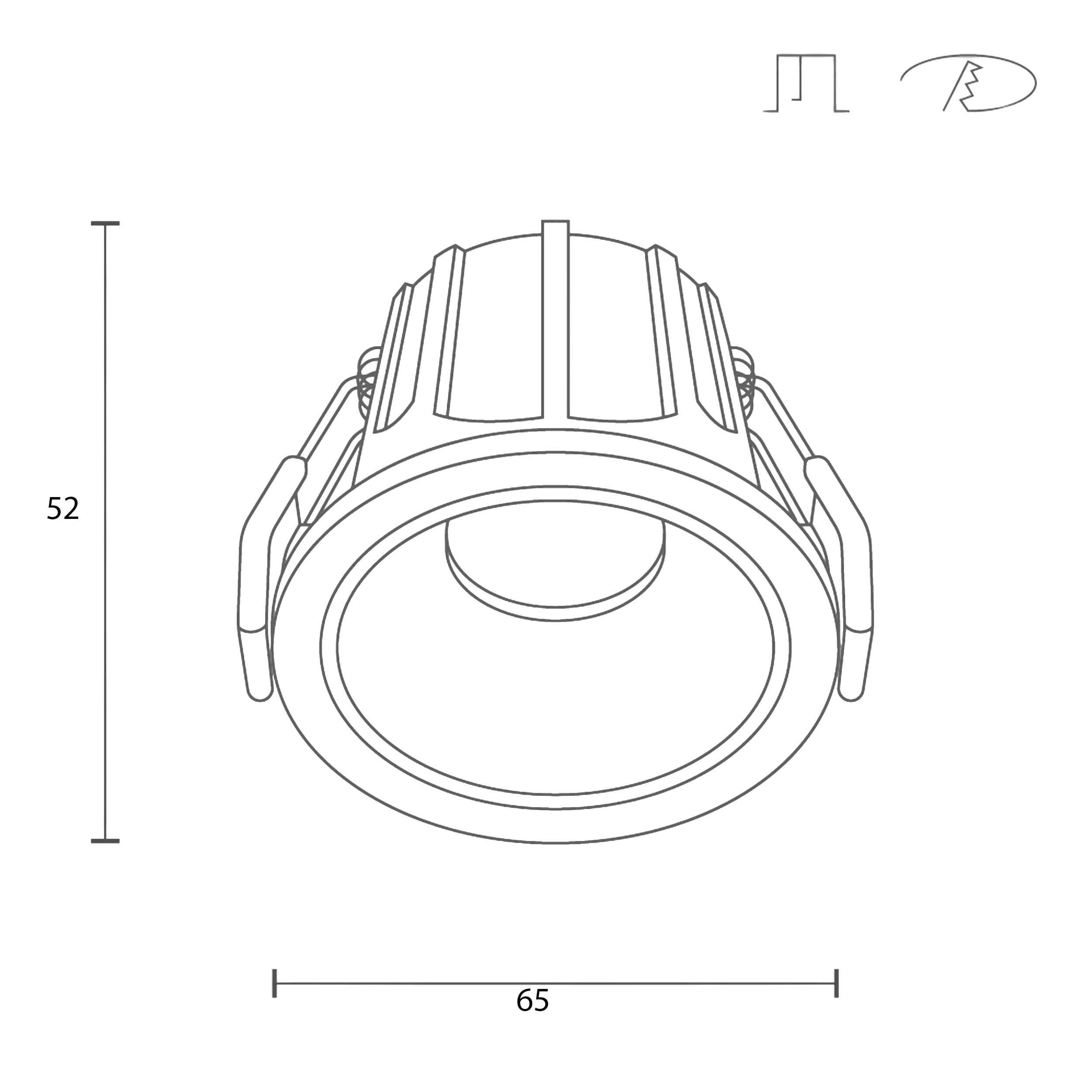 Maytoni downlight Alfa LED 36° indbygget cirkulært lysarmatur, hvid
