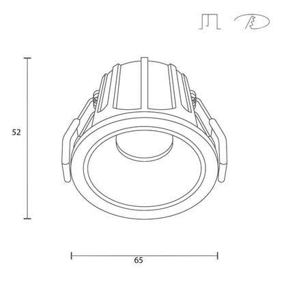 Maytoni downlight Alfa LED 36° indbygget cirkulært lysarmatur, hvid