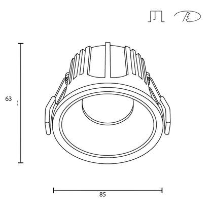 Maytoni downlight Alfa LED 36° indbygget cirkulært lysarmatur, hvid