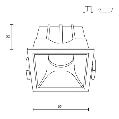 Maytoni downlight Alfa LED 10W 36° indbygget firkantet lampe, hvid