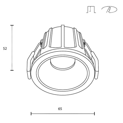 Maytoni downlight Alfa LED 36° indbygget cirkulært lysarmatur, sort