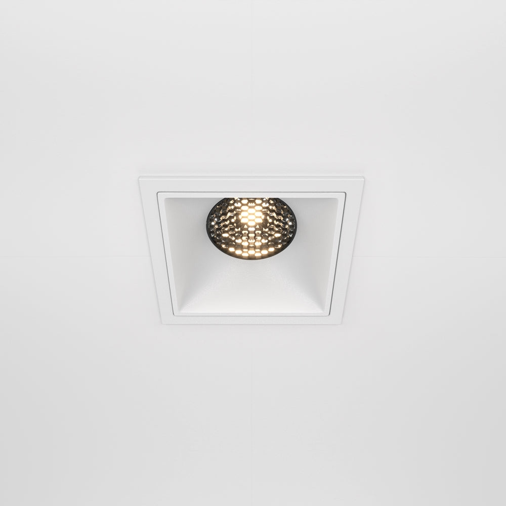 Maytoni downlight Alfa LED 15W 36° indbygget firkantet lampe, hvid