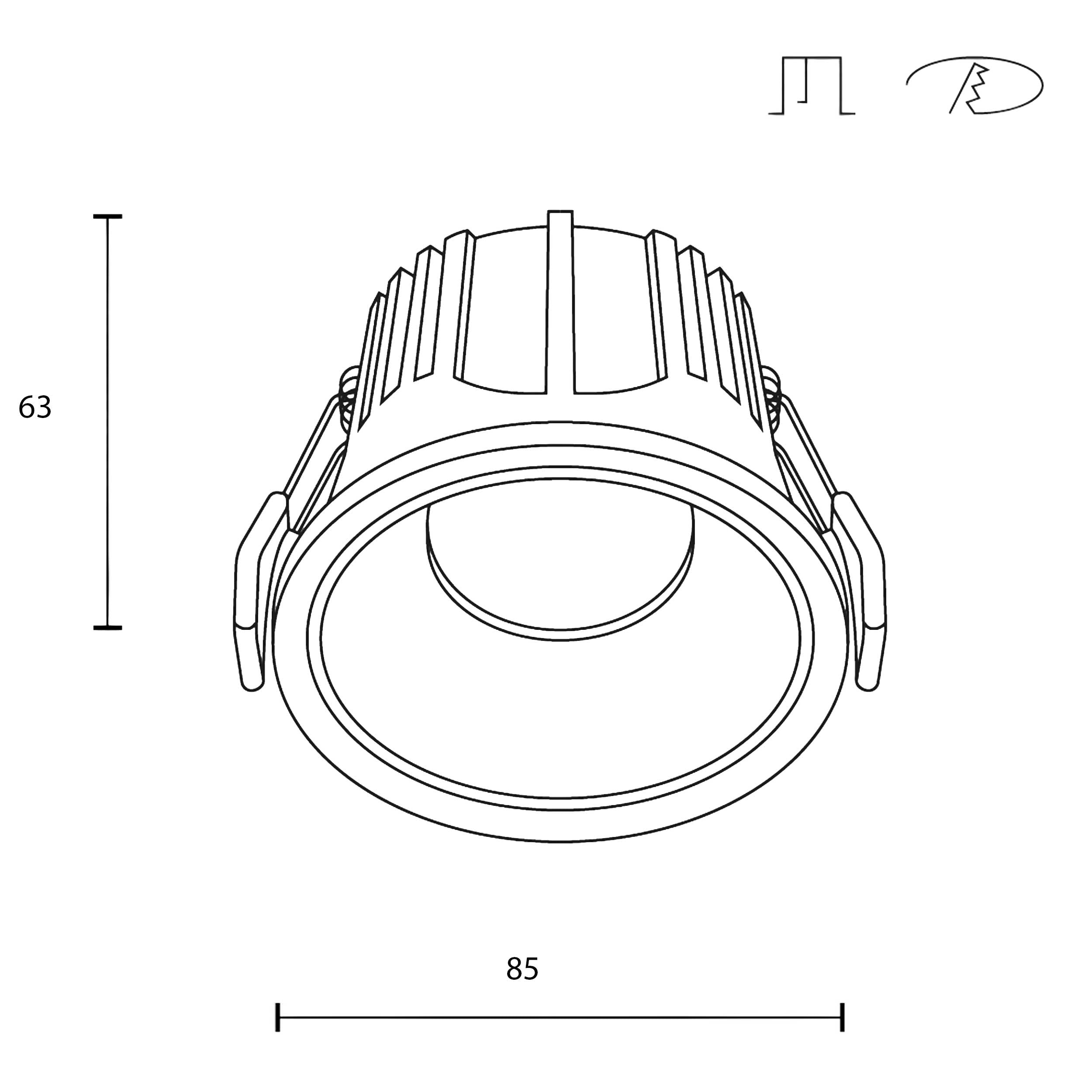 Maytoni downlight Alfa LED 36° indbygget cirkulært lysarmatur, hvid