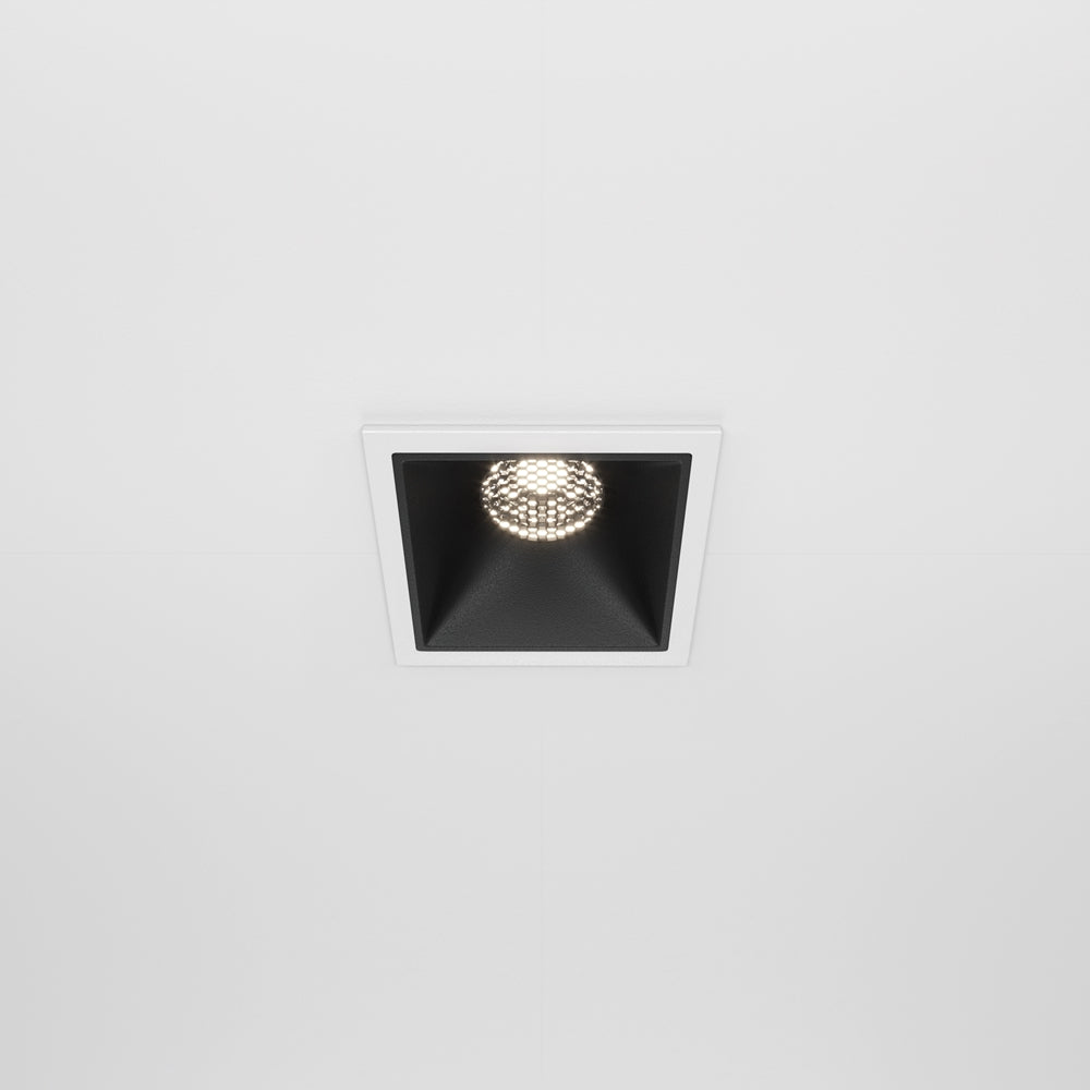Maytoni downlight Alfa LED 10W 36° indbygget firkantet lampe, sort