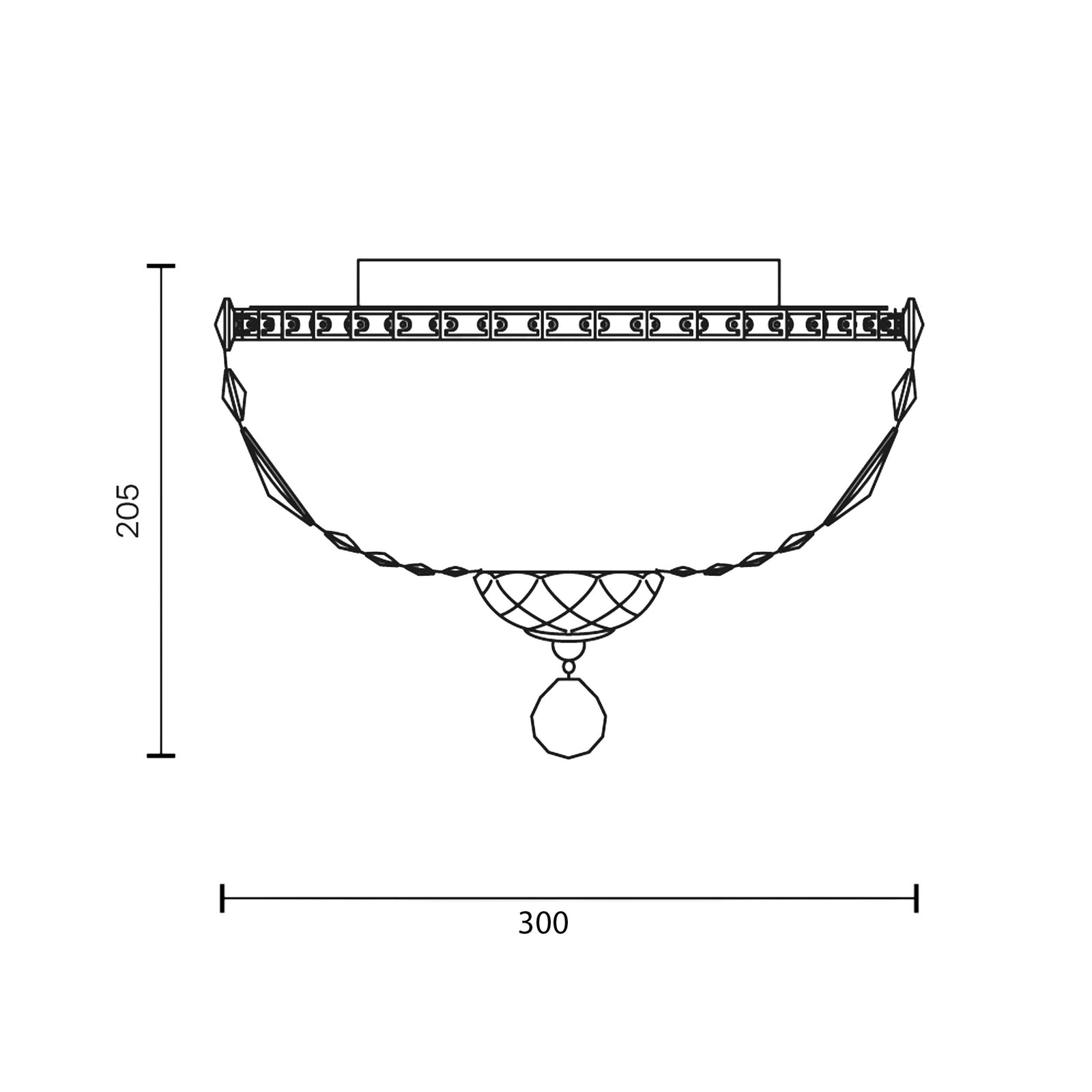 Maytoni Chandelier Basfor E14 påsat krystalarmatur