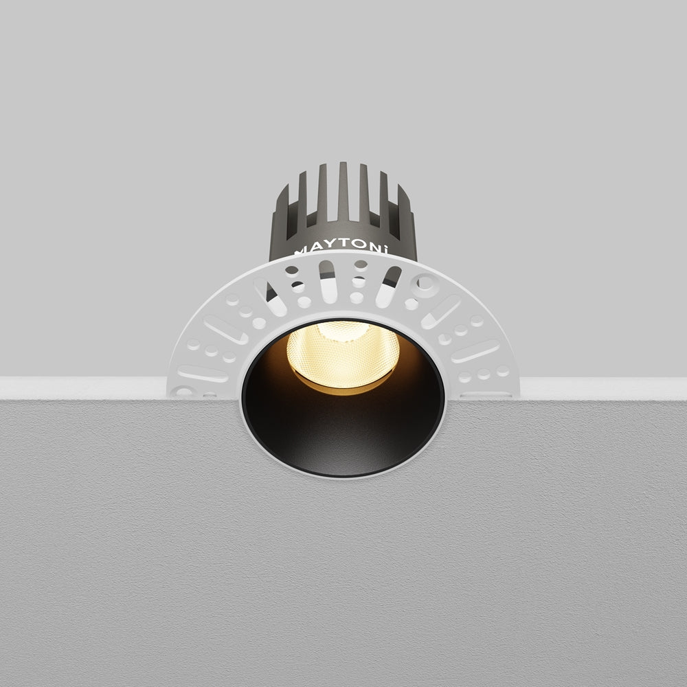 Maytoni downlight Dip LED 50° indbygget cirkulært lysarmatur, sort