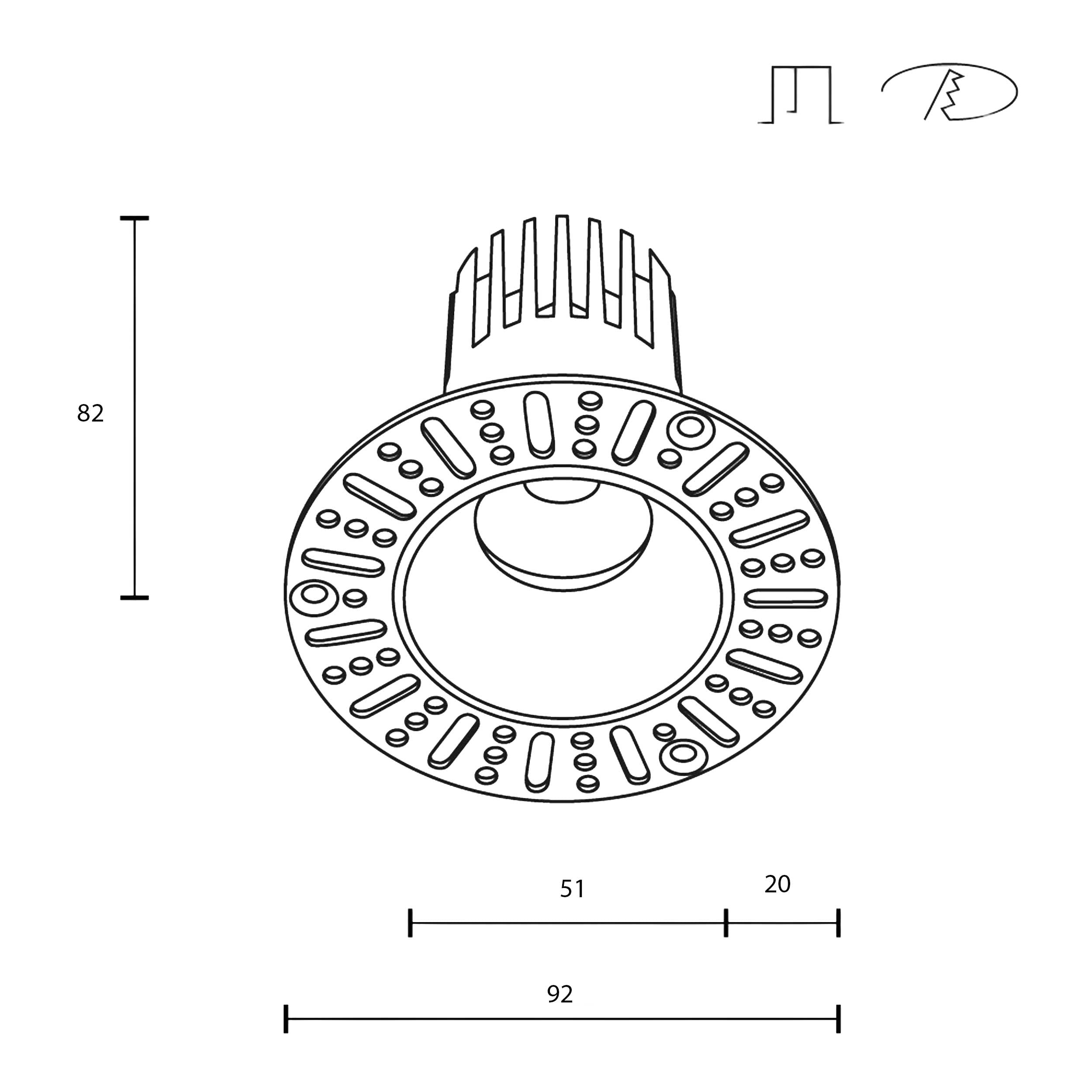 Maytoni downlight Dip LED 50° indbygget cirkulært lysarmatur, hvid