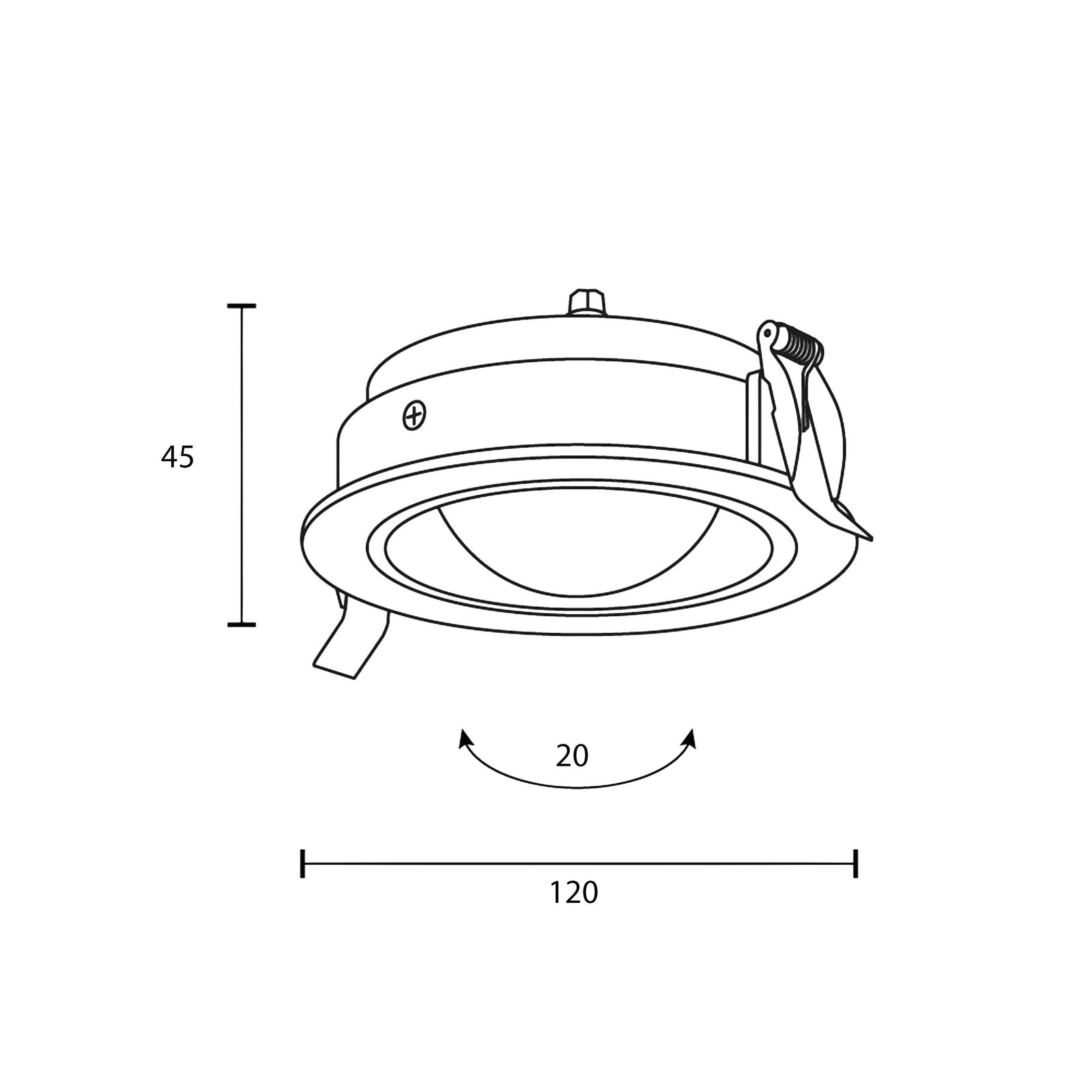 Maytoni downlight Lens LED 3000K 12W 70° indbygget cirkulært lysarmatur