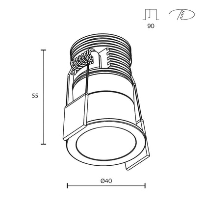 Maytoni downlight Minor LED 24° indbygget cirkulært lysarmatur