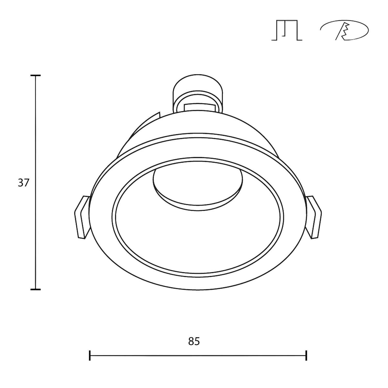 Maytoni downlight Share GU10 indbygget cirkulært lysarmatur