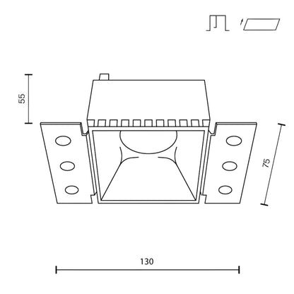 Maytoni downlight Share GU10 indbygget firkantet lampe