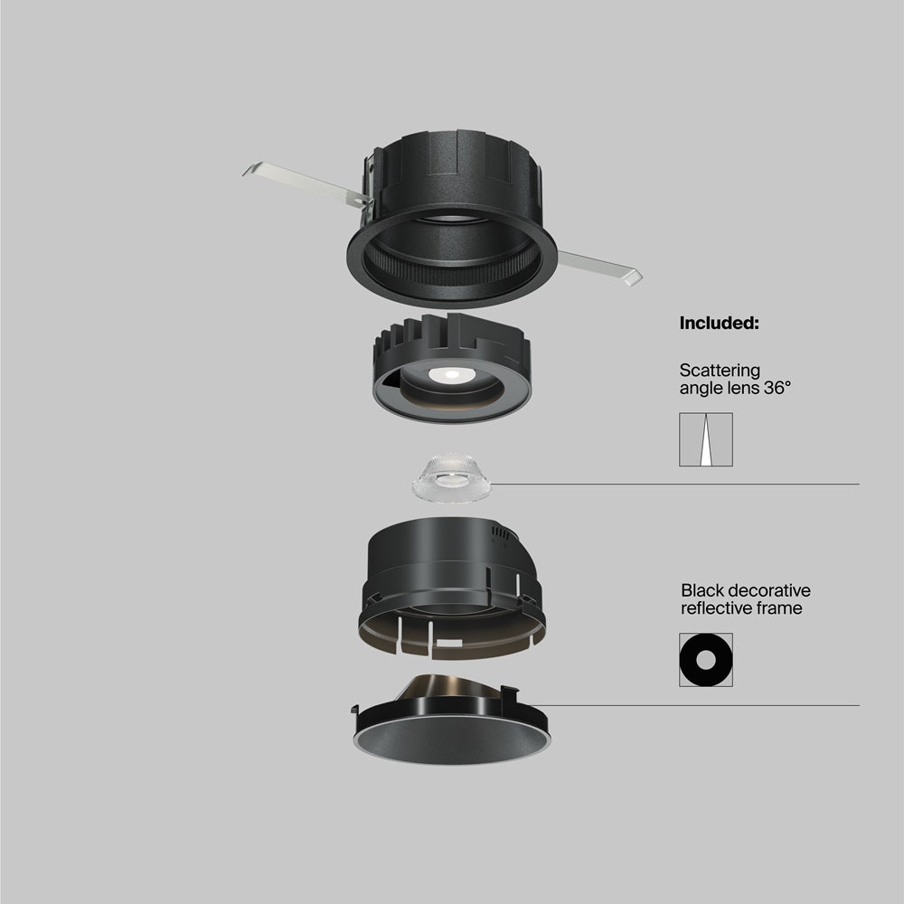 Maytoni downlight Wise LED 36° indbygget cirkulært lysarmatur