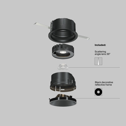 Maytoni downlight Wise LED 36° indbygget cirkulært lysarmatur