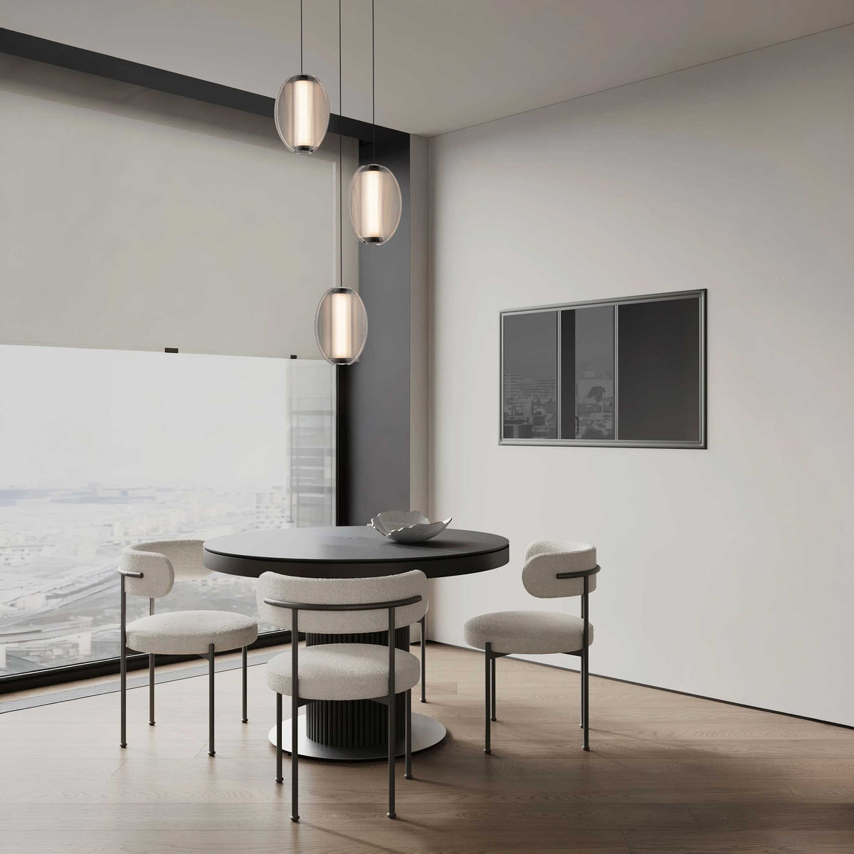 Nova Luce Noir LED-pendel, lodret
