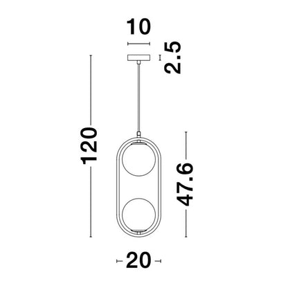 Nova Luce Obitar G9 závěsné svítidlo