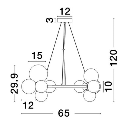 Nova Luce Odillia G9 závěsný kruhový lustr