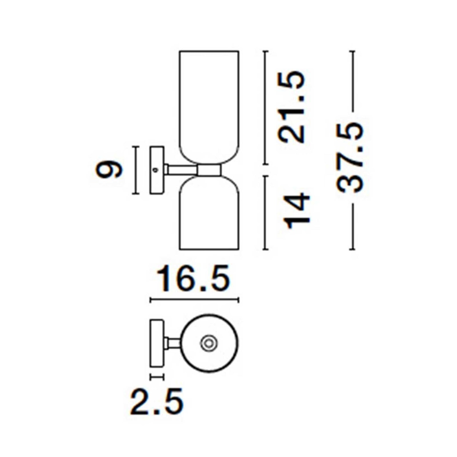 Nova Luce Palmer E27 væglampe i glas