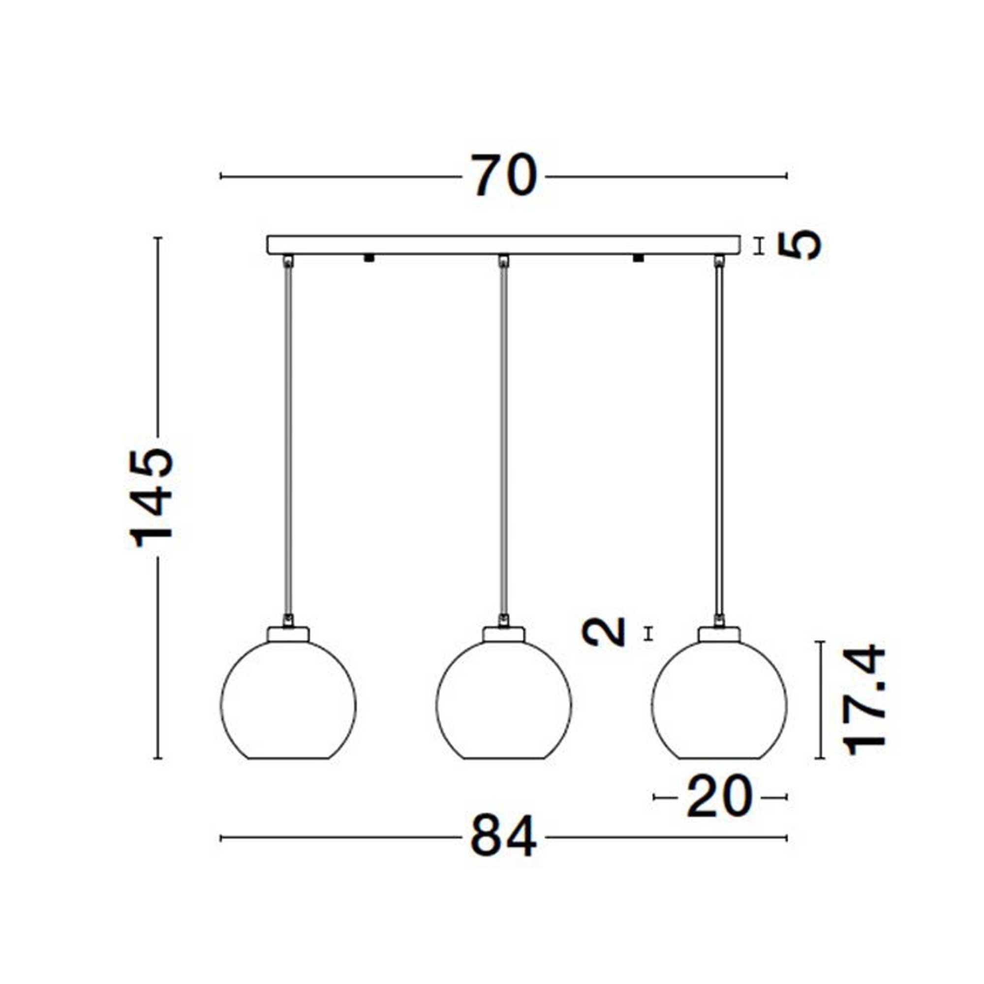 Nova Luce Palmer E27 skleněné závěsné svítidlo podélné