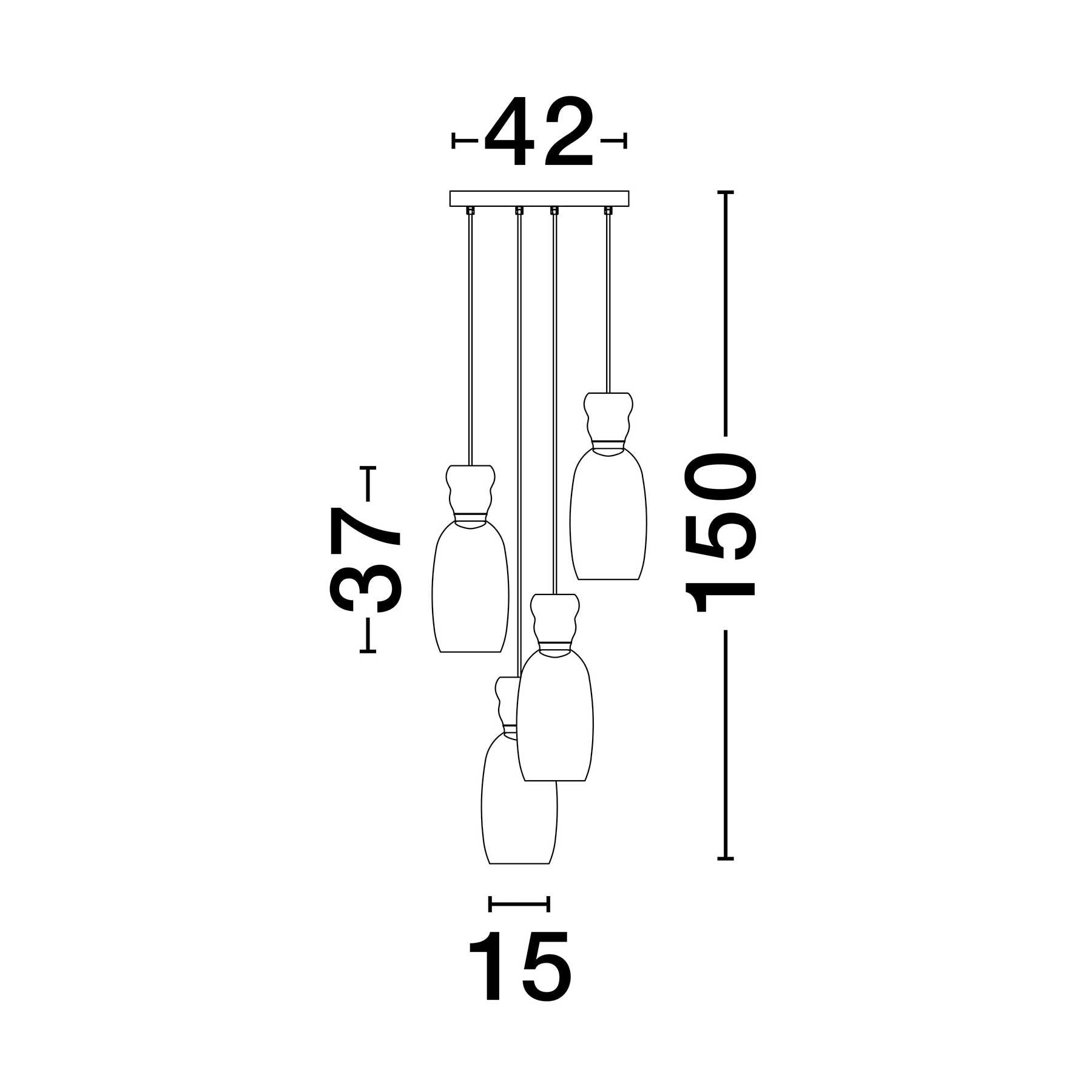 Nova Luce Pluma LED skleněné závěsné svítidlo