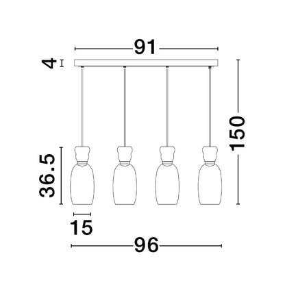 Nova Luce Pluma LED skleněné závěsné svítidlo