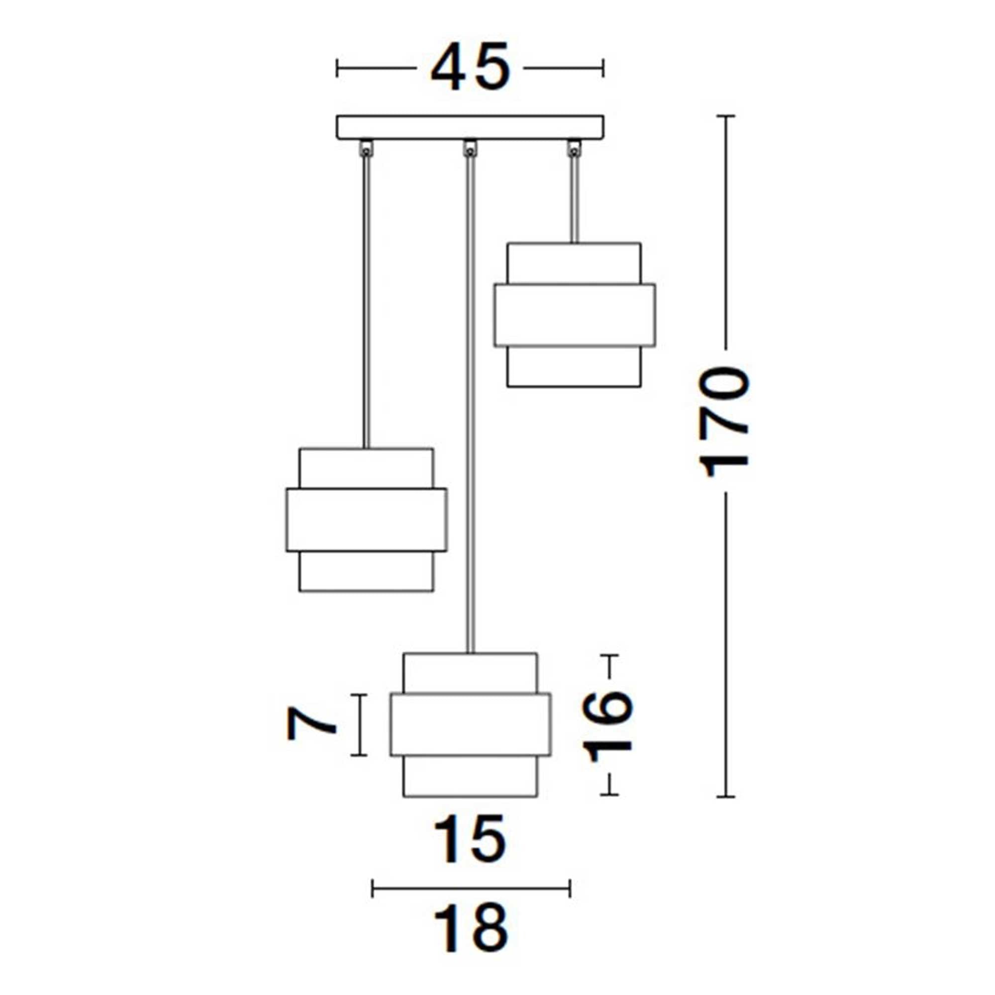 Nova Luce Sianna E27 glaspendel, lodret