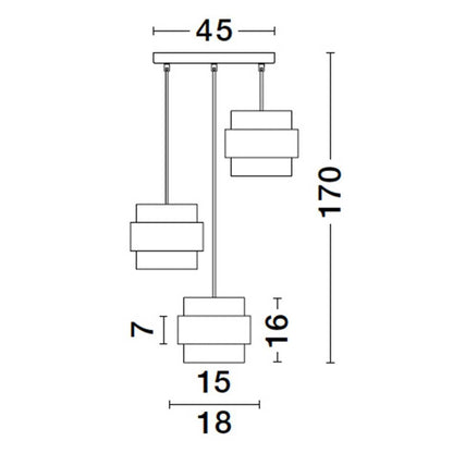 Nova Luce Sianna E27 glaspendel, lodret