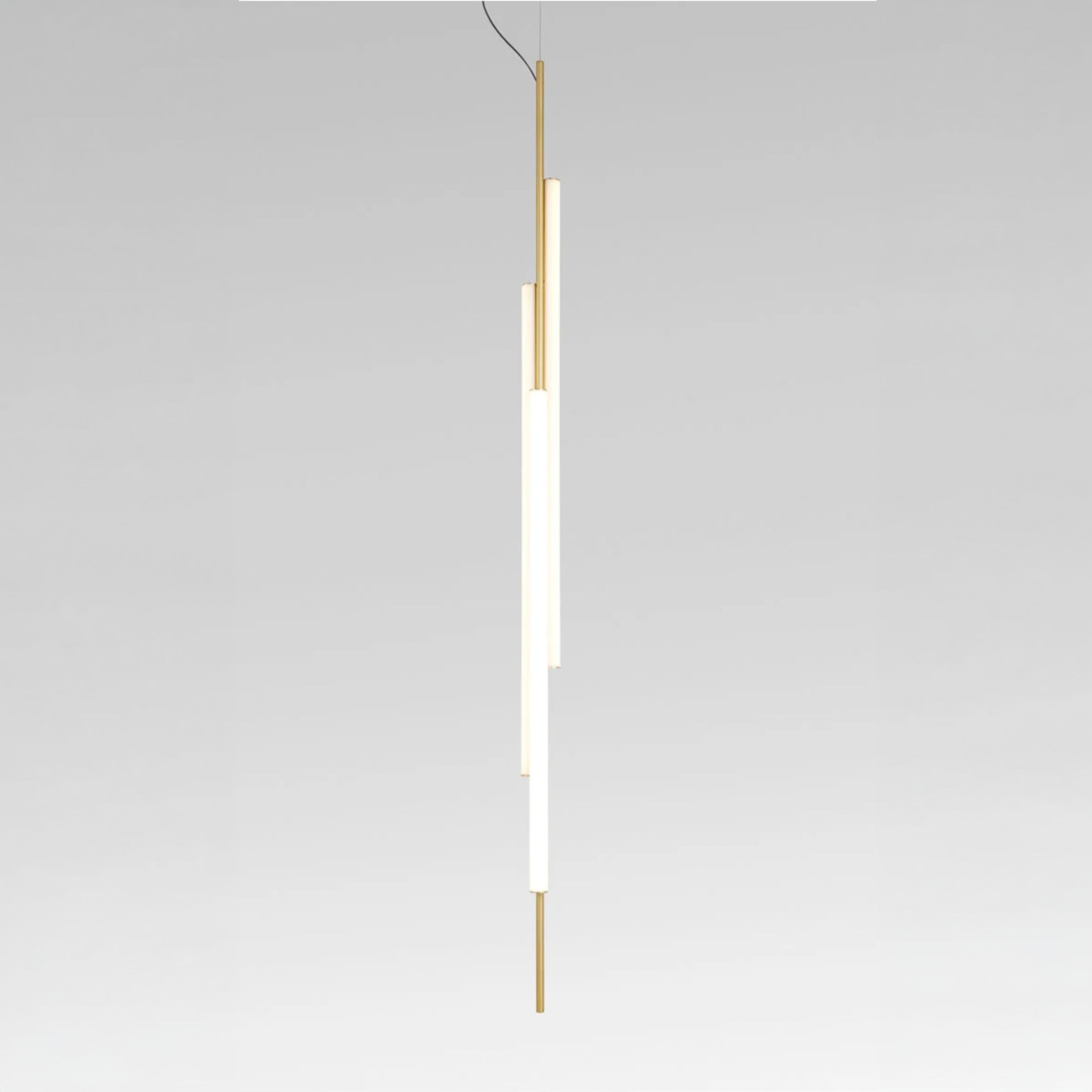 Marset Ambrosia V3 LED, guldfarvet, indbygget, hængende, lodret lampe