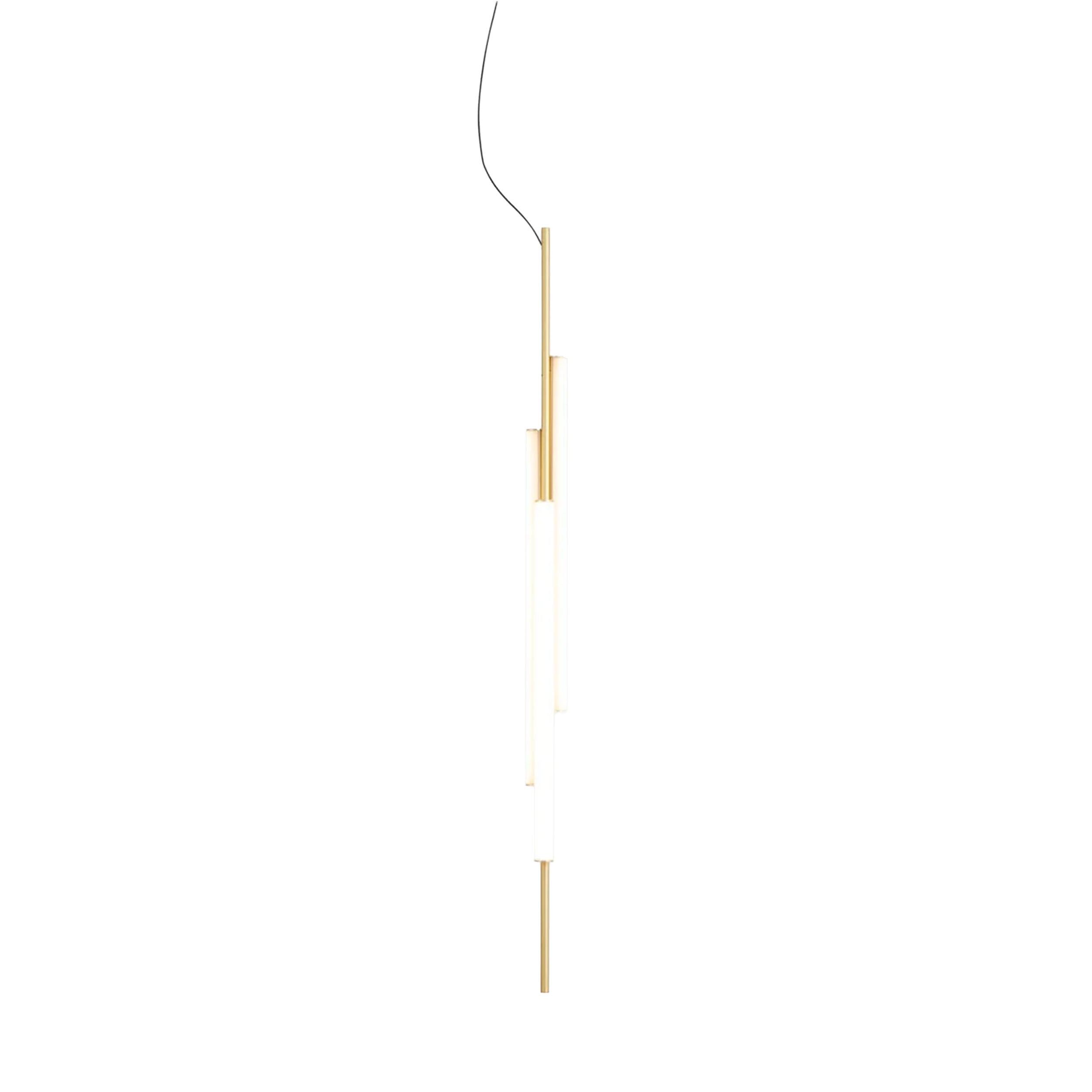 Marset Ambrosia V3 LED, guldfarvet, indbygget, hængende, lodret lampe